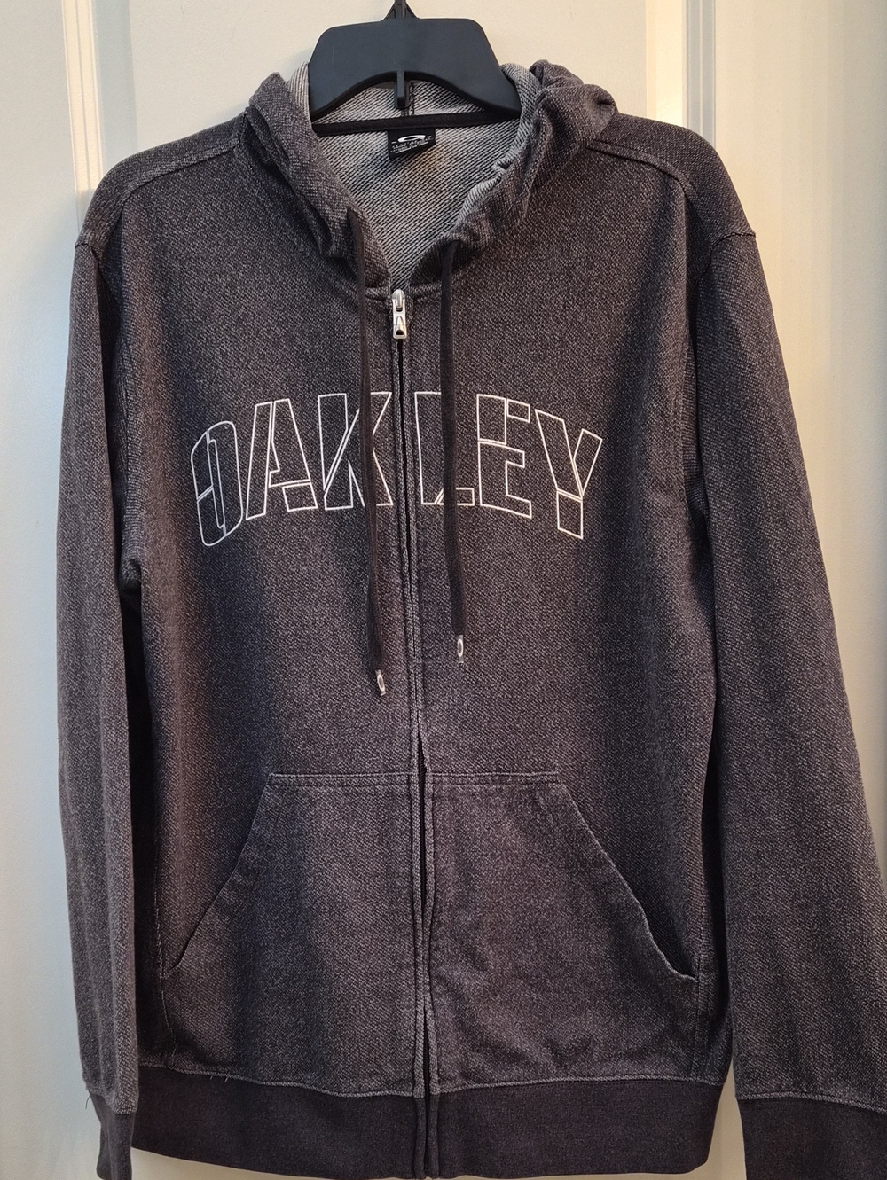 Oakley Men's Charcoal Zip-Up Hoodie with Logo